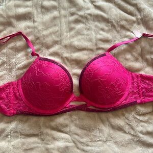 Victoria’s Secret pink lace push up bra